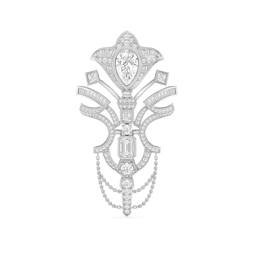 The Regal Brooch with 14KT White Gold / Lab / 7 1/4 Cut Diamond in 14KT White Gold / Lab / 7 1/4 view 1
