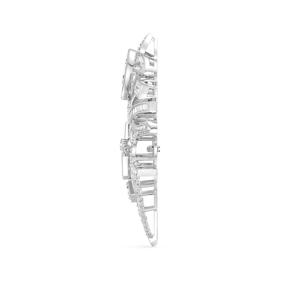 The Regal Brooch with 14KT White Gold / Lab / 7 1/4 Cut Diamond in 14KT White Gold / Lab / 7 1/4 view 3
