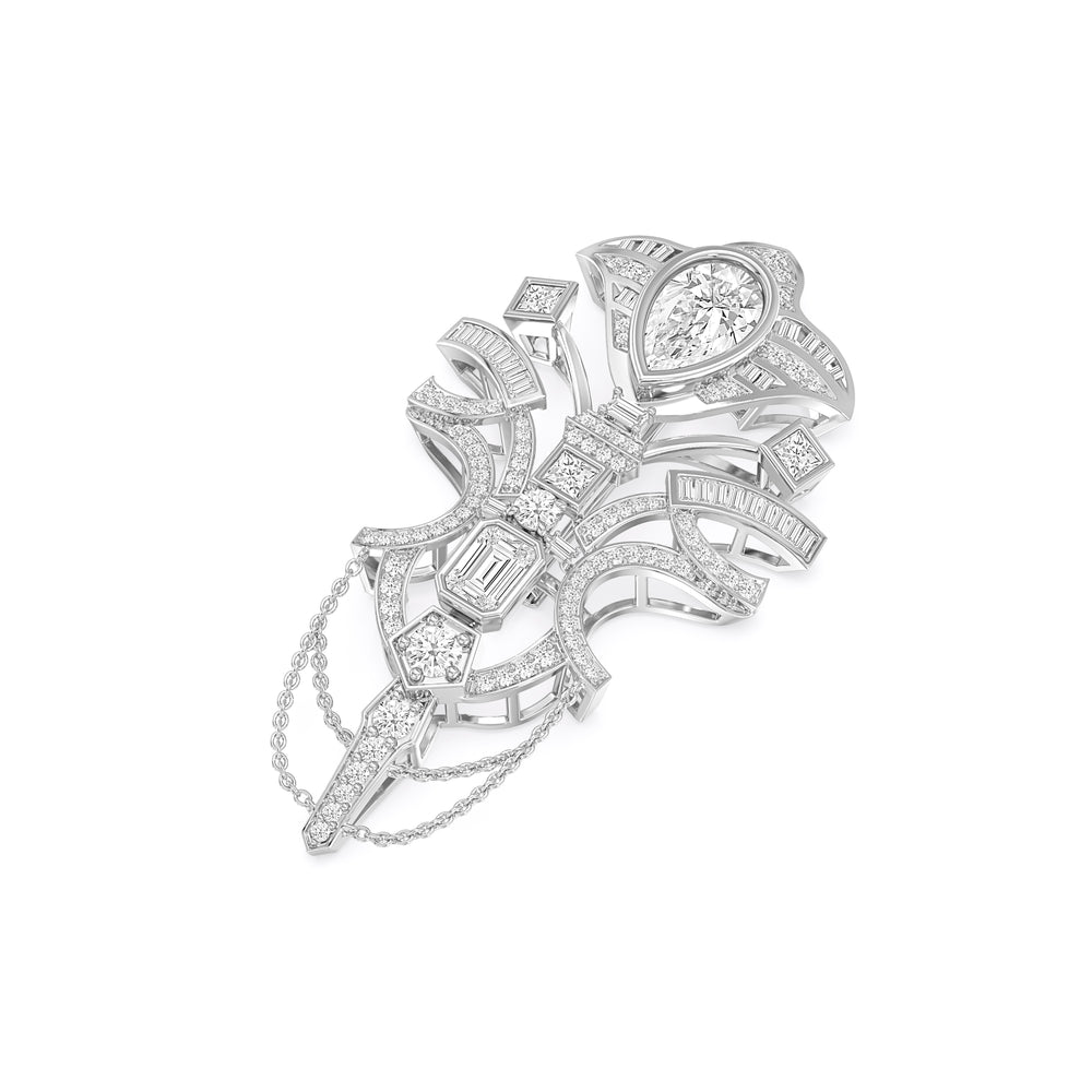 The Regal Brooch with 14KT White Gold / Lab / 7 1/4 Cut Diamond in 14KT White Gold / Lab / 7 1/4 view 2
