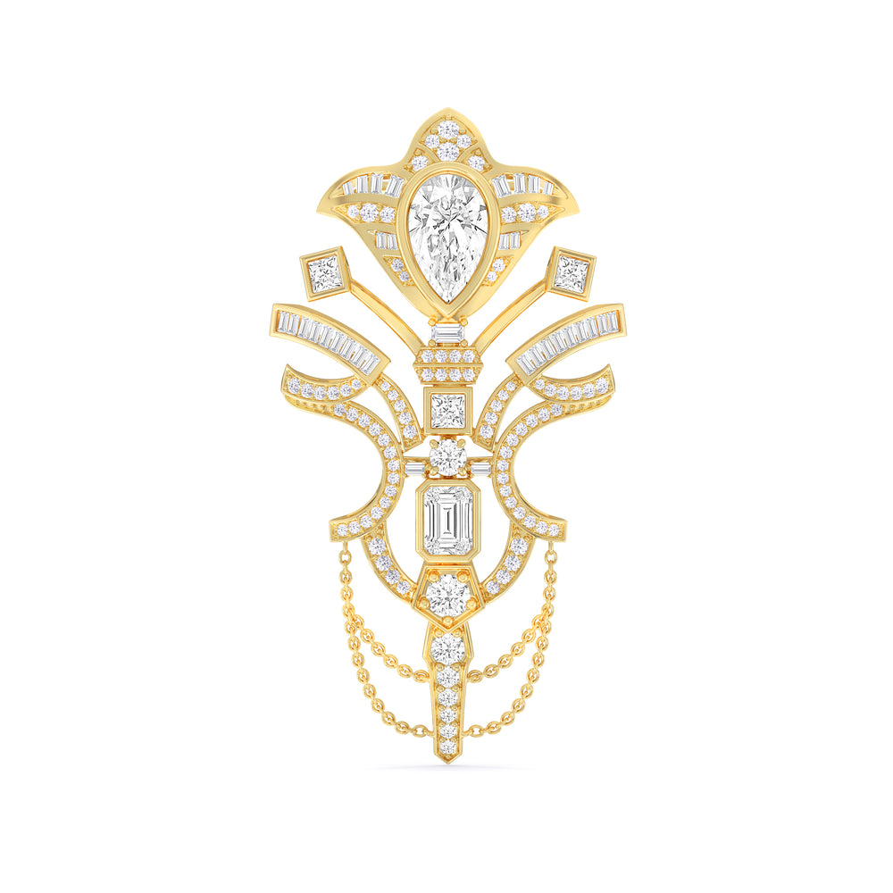 The Regal Brooch with 14KT Yellow Gold / Lab / 7 1/4 Cut Diamond in 14KT Yellow Gold / Lab / 7 1/4 view 1
