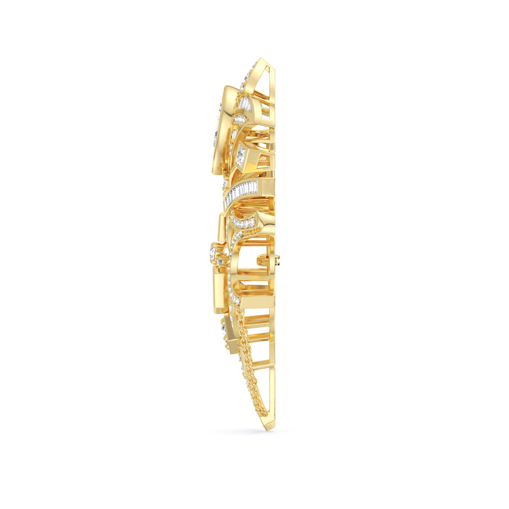 The Regal Brooch with 14KT Yellow Gold / Lab / 7 1/4 Cut Diamond in 14KT Yellow Gold / Lab / 7 1/4 view 3
