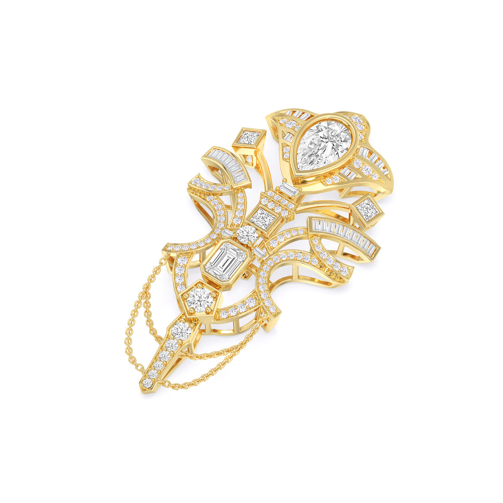 The Regal Brooch with 14KT Yellow Gold / Lab / 7 1/4 Cut Diamond in 14KT Yellow Gold / Lab / 7 1/4 view 2
