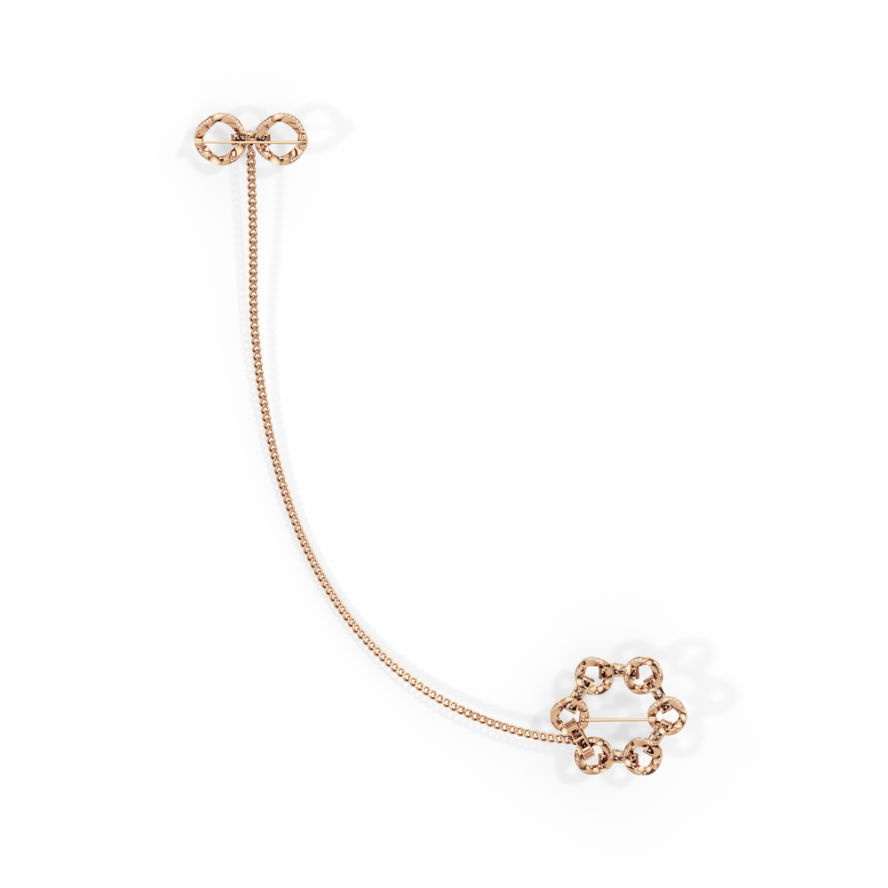The Bond Brooch with 18KT Rose Gold / Lab / 11 Cut Diamond in 14KT Rose Gold / Lab / 11 view 5
