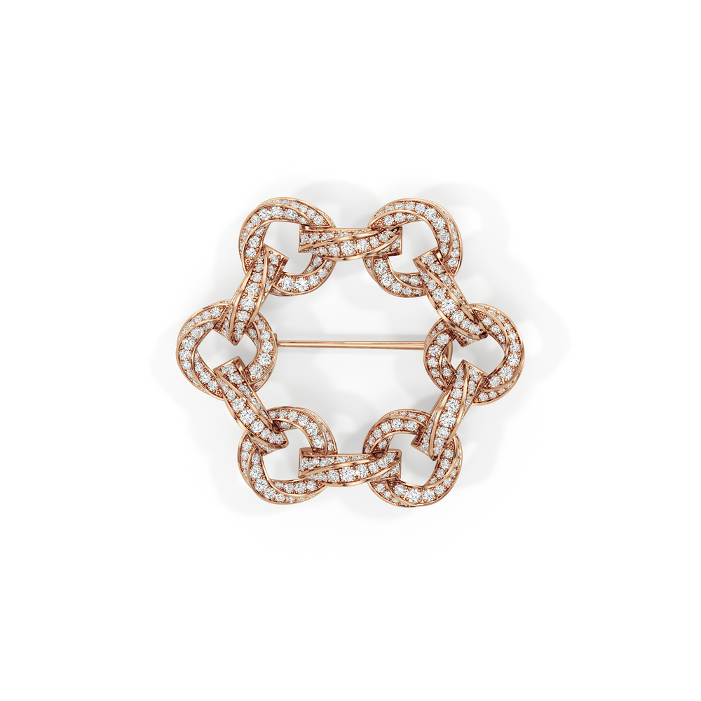 The Bond Brooch with 18KT Rose Gold / Lab / 11 Cut Diamond in 14KT Rose Gold / Lab / 11 view 3

