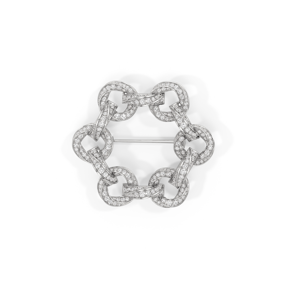The Bond Brooch with Platinum / Lab / 11 Cut Diamond in 14KT Platinum / Lab / 11 view 3
