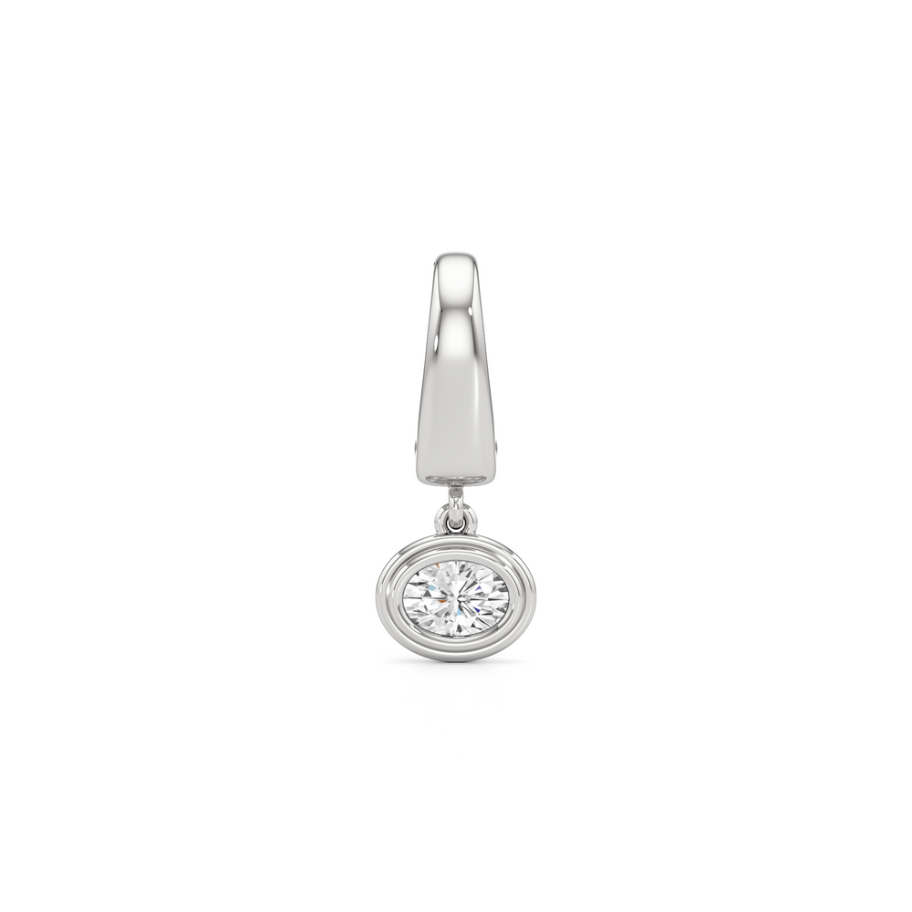 Orbit Charm with 14KT White Gold Cut Diamond in 14KT White Gold view 1

