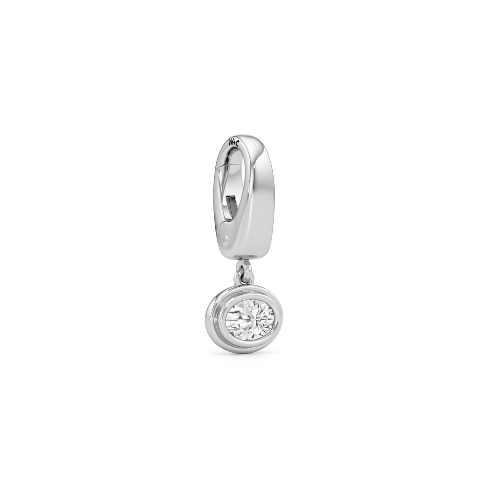 Orbit Charm with 14KT White Gold Cut Diamond in 14KT White Gold view 2
