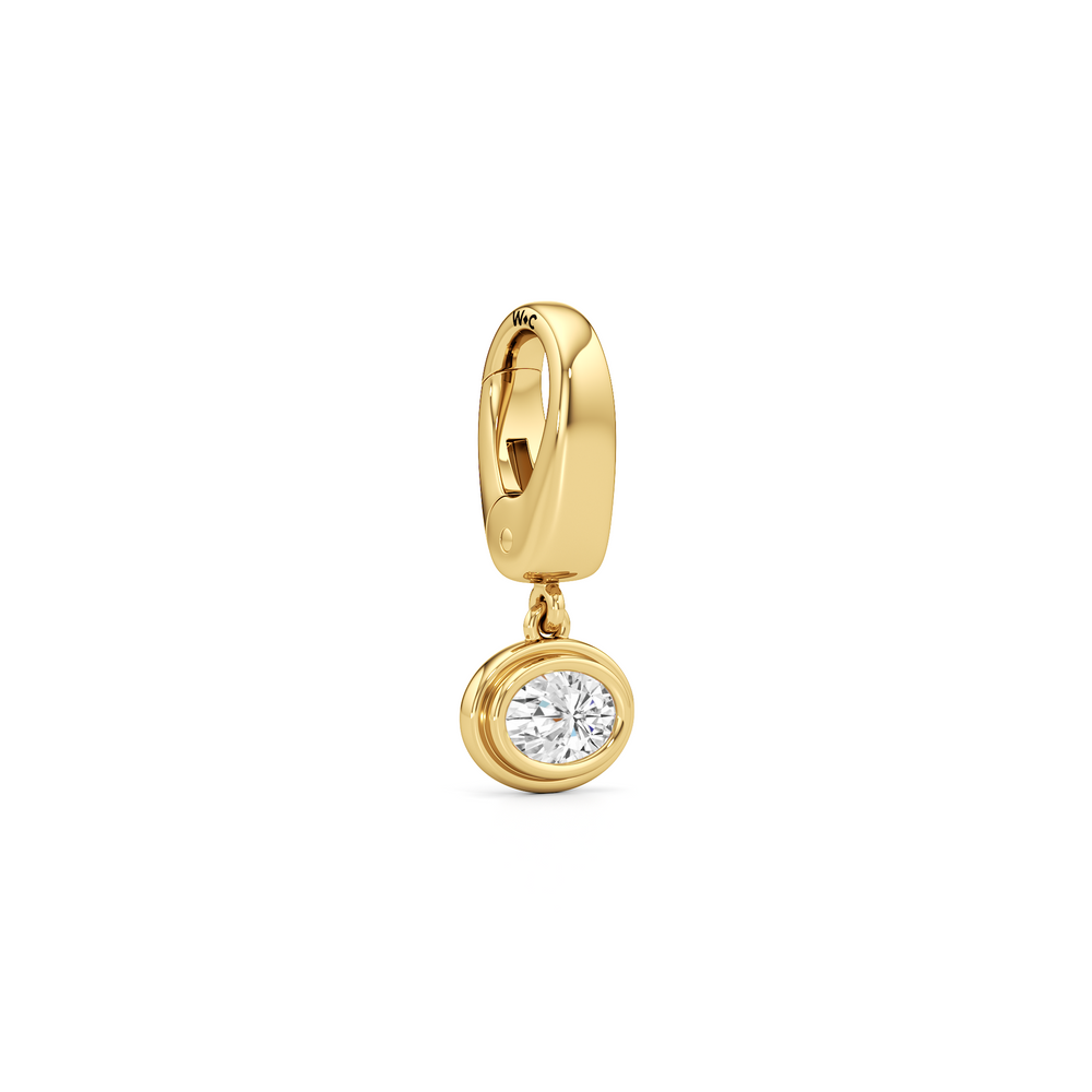 Halo with Lab Cut Diamond in 14KT White Gold view 4

