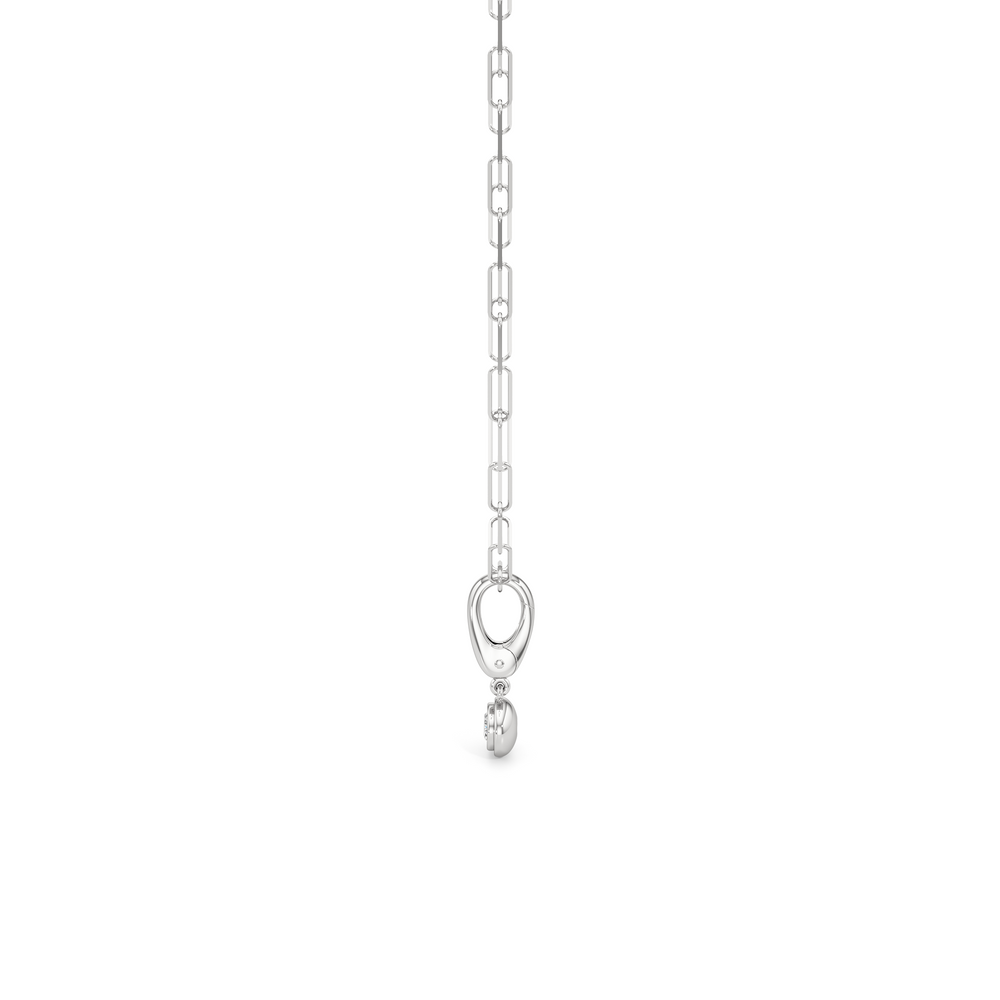 The Siena Chain Necklace + Halo with 14KT White Gold / Lab / 0 Cut Diamond in 14KT White Gold / Lab / 0 view 6
