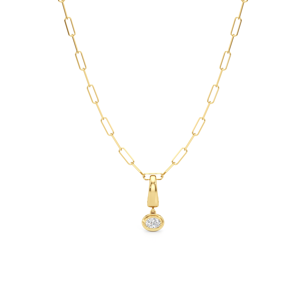 The Siena Chain Necklace + Halo with 14KT Yellow Gold / Lab / 0 Cut Diamond in 14KT Yellow Gold / Lab / 0 view 1
