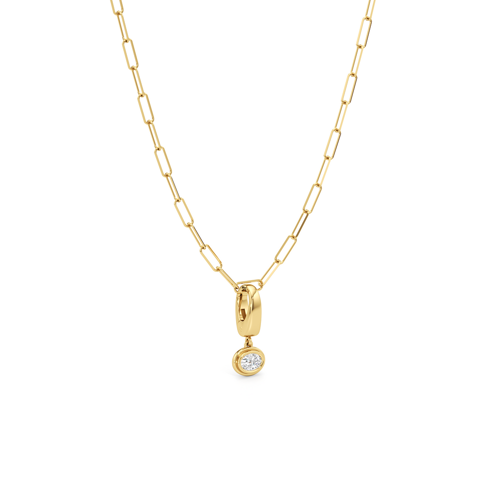 The Siena Chain Necklace + Halo with 14KT Yellow Gold / Lab / 0 Cut Diamond in 14KT Yellow Gold / Lab / 0 view 5
