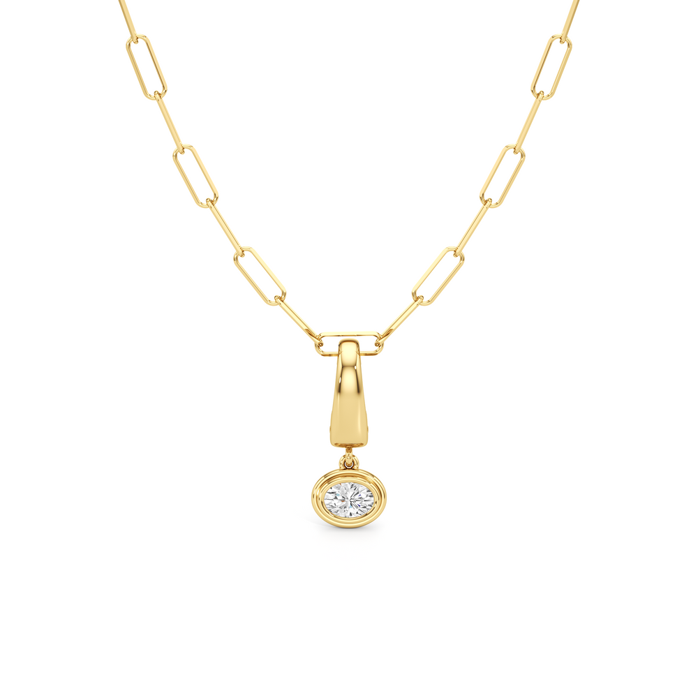 The Siena Chain Necklace + Halo with 14KT Yellow Gold / Lab / 0 Cut Diamond in 14KT Yellow Gold / Lab / 0 view 4
