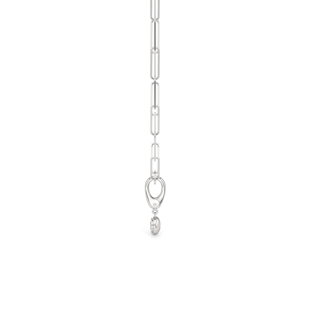 The Lia Chain Necklace + Halo with 14KT White Gold / Lab / 0 Cut Diamond in 14KT White Gold / Lab / 0 view 6
