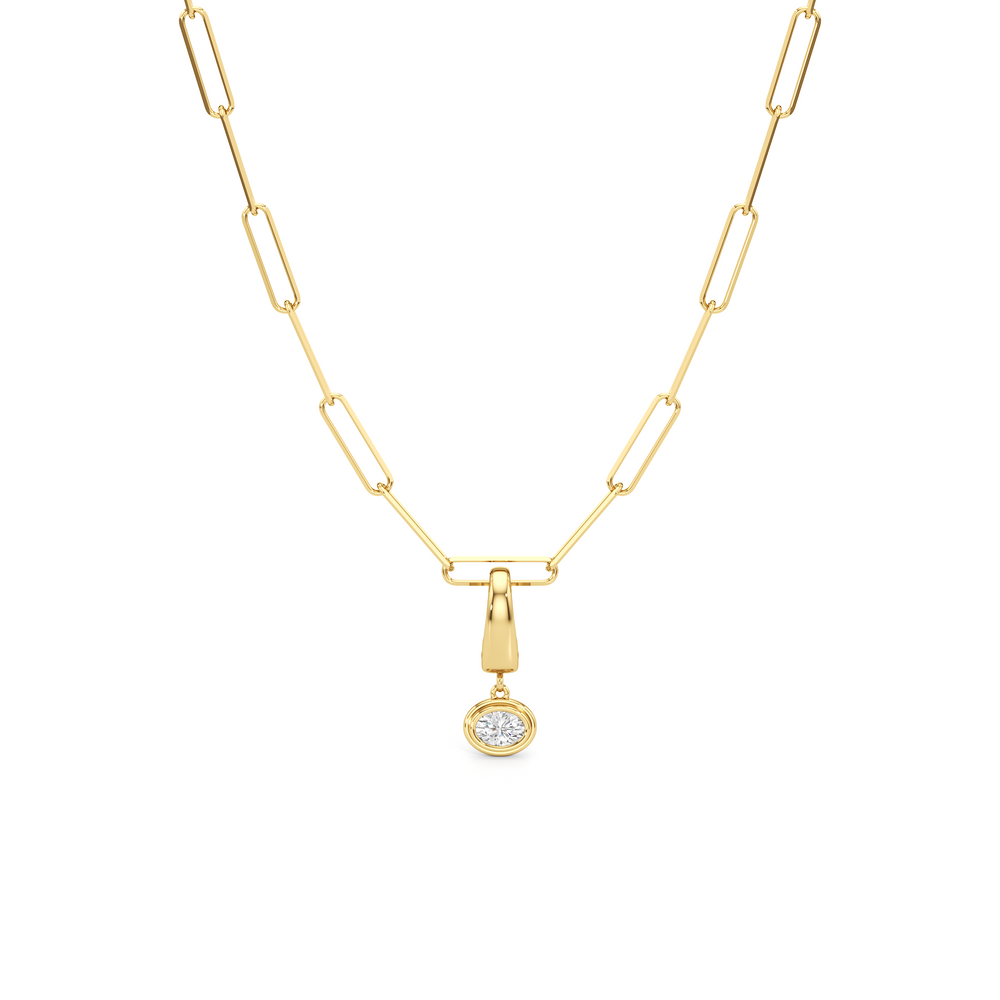 The Lia Chain Necklace + Halo with 14KT Yellow Gold / Lab / 0 Cut Diamond in 14KT Yellow Gold / Lab / 0 view 1
