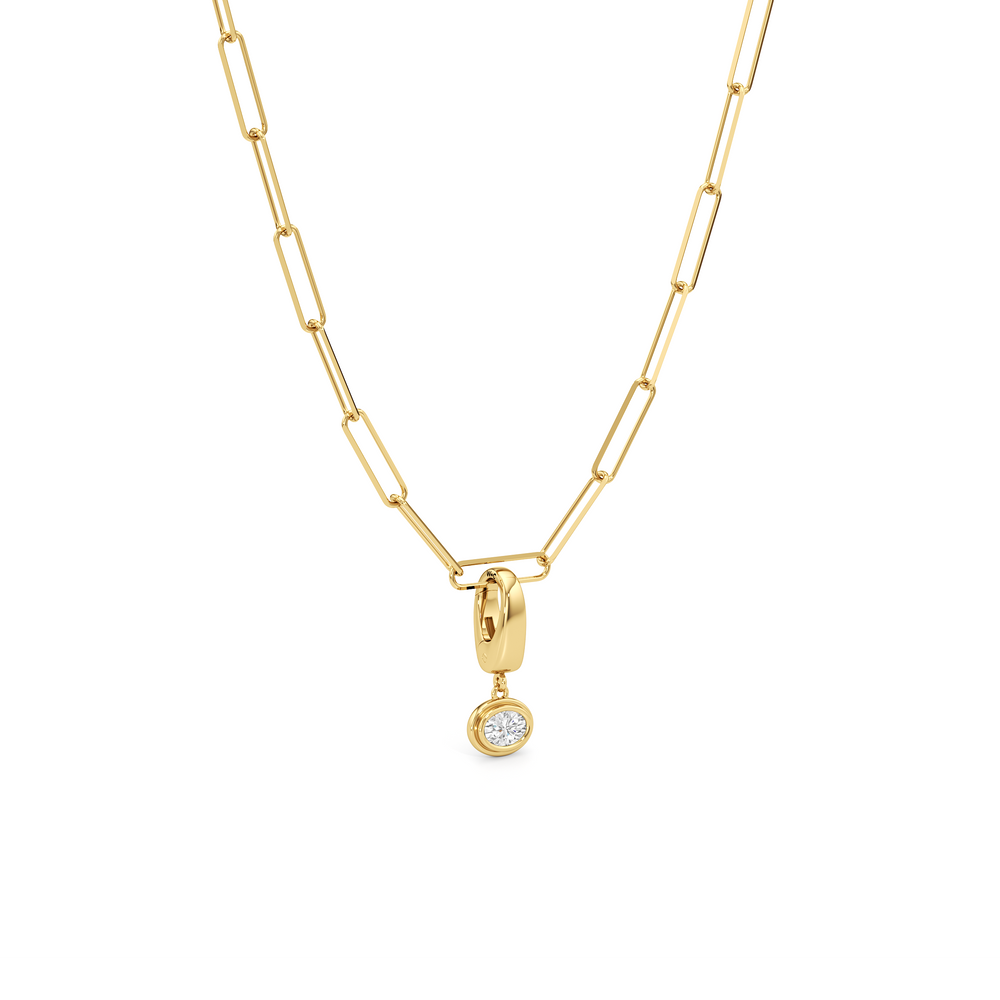 The Lia Chain Necklace + Halo with 14KT Yellow Gold / Lab / 0 Cut Diamond in 14KT Yellow Gold / Lab / 0 view 4
