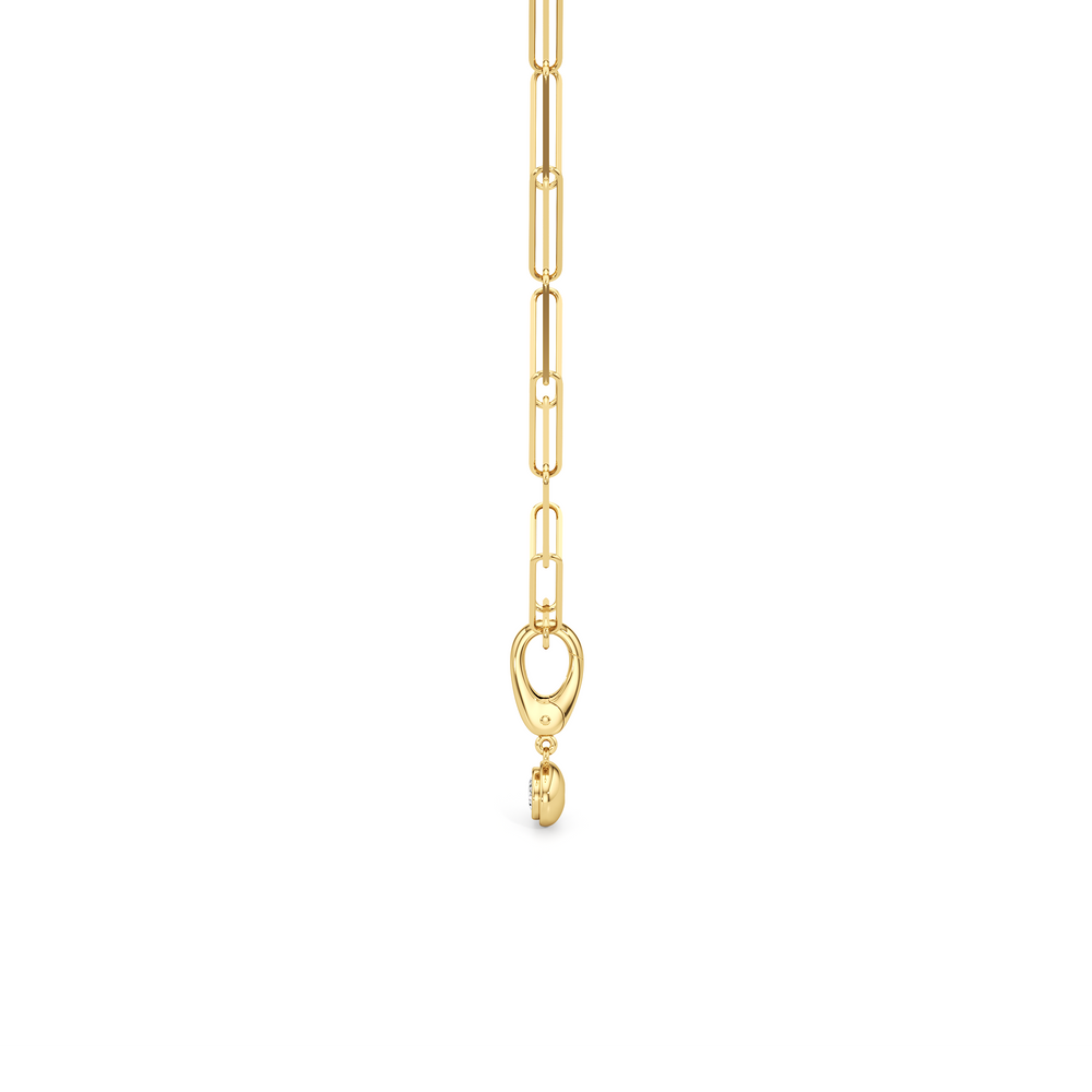 The Lia Chain Necklace + Halo with 14KT Yellow Gold / Lab / 0 Cut Diamond in 14KT Yellow Gold / Lab / 0 view 5
