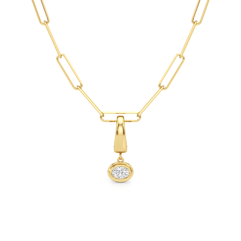 The Lia Chain Necklace + Halo with 14KT Yellow Gold / Lab / 0 Cut Diamond in 14KT Yellow Gold / Lab / 0 view 6
