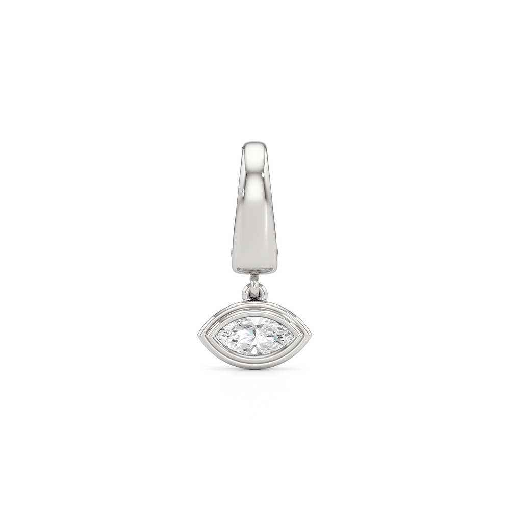 Muse Charm with 14KT White Gold Cut Diamond in 14KT White Gold view 1
