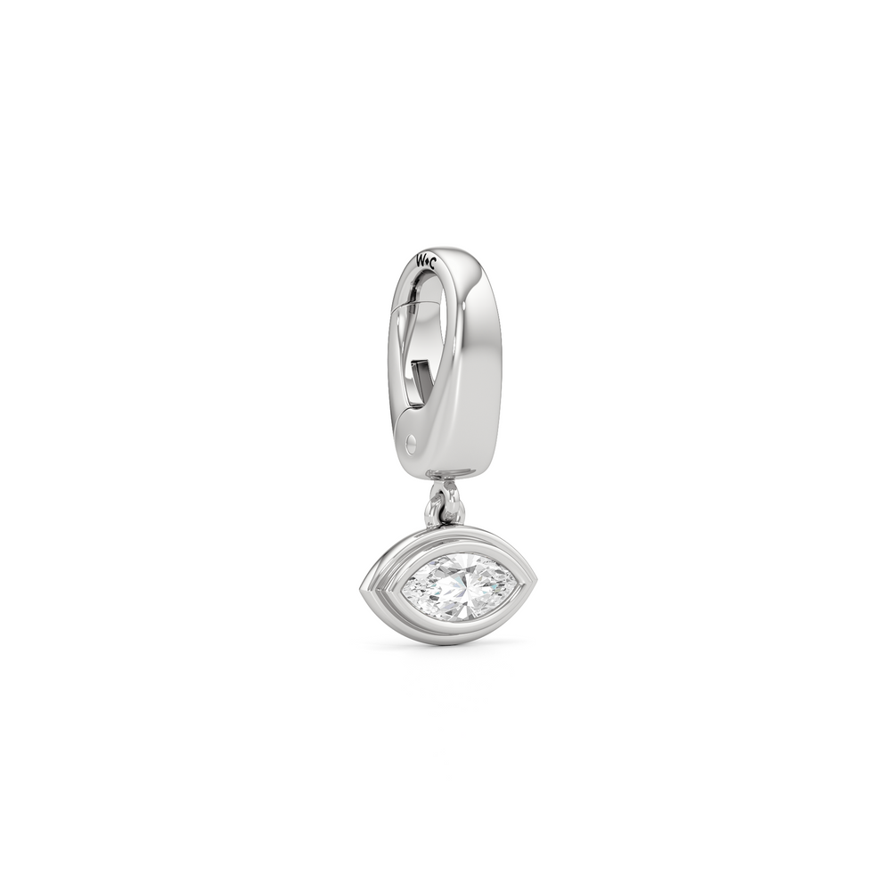 Iris with Lab Cut Diamond in 14KT White Gold view 2
