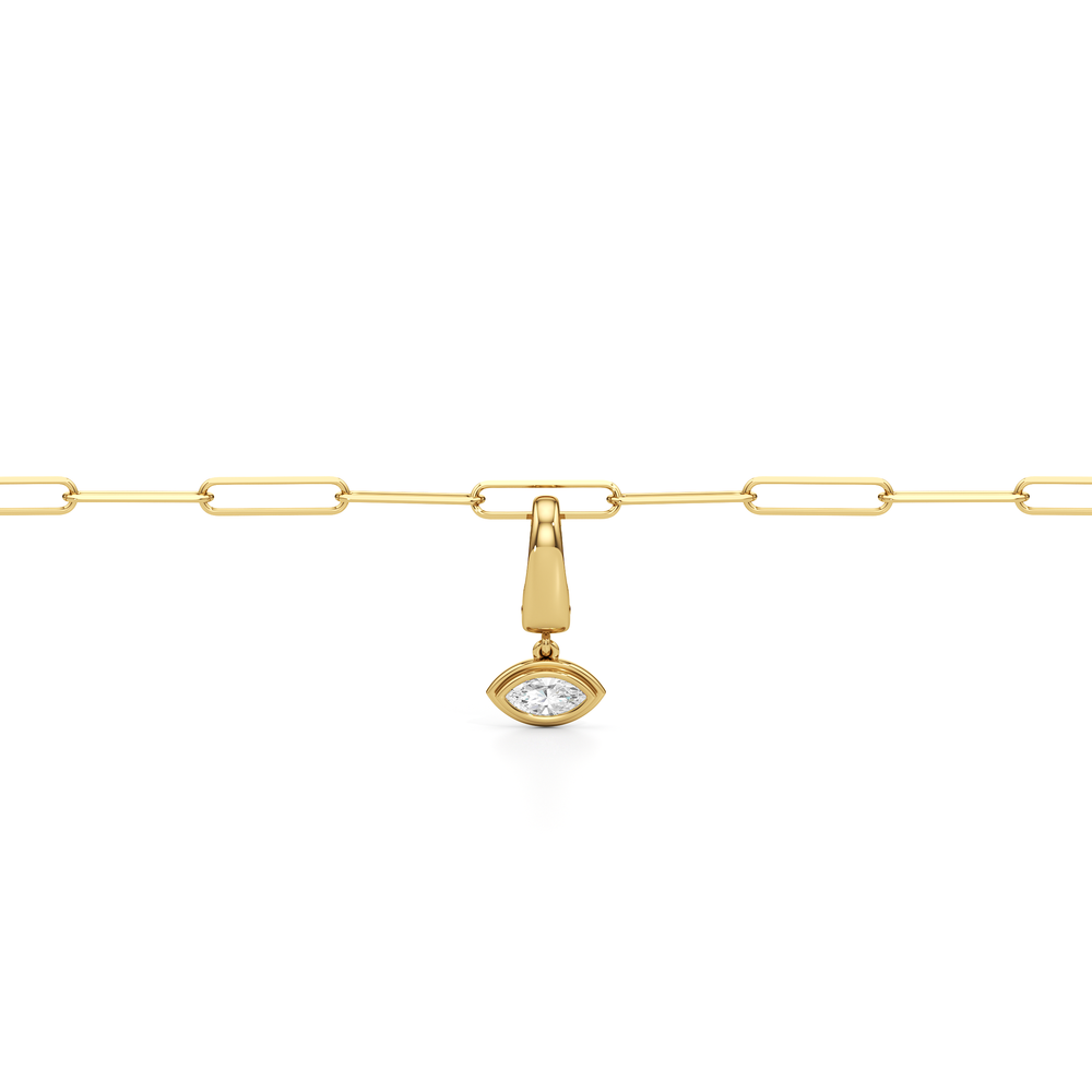 The Duo Chain Bracelet + Iris with Lab Cut Diamond in 14KT Yellow Gold view 2
