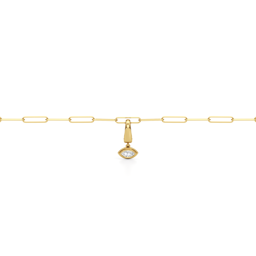 The Duo Chain Bracelet + Iris with Lab Cut Diamond in 14KT Yellow Gold view 3
