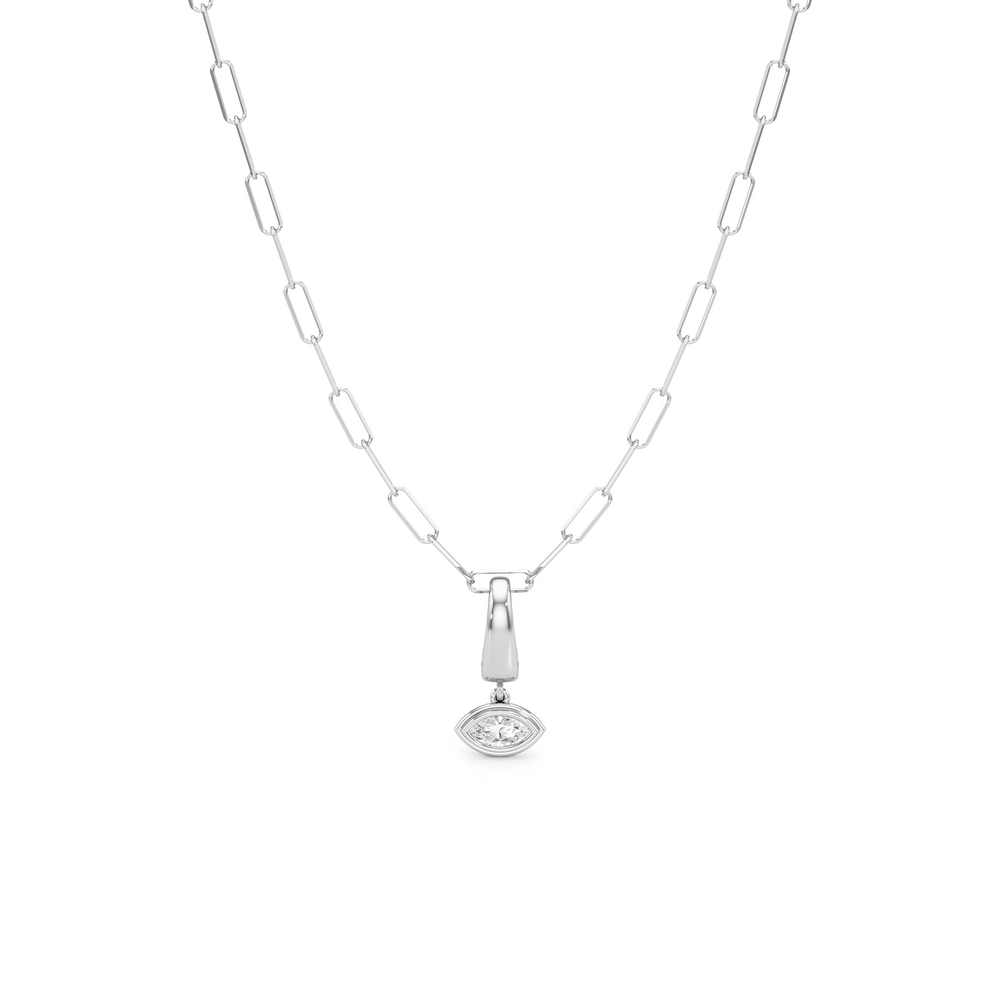 The Siena Chain Necklace + Iris with 14KT White Gold / Lab / 0 Cut Diamond in 14KT White Gold / Lab / 0 view 1
