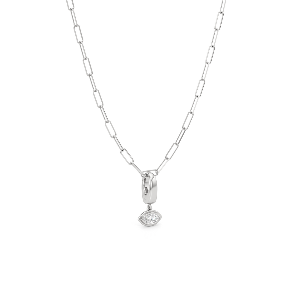 The Siena Chain Necklace + Iris with 14KT White Gold / Lab / 0 Cut Diamond in 14KT White Gold / Lab / 0 view 5

