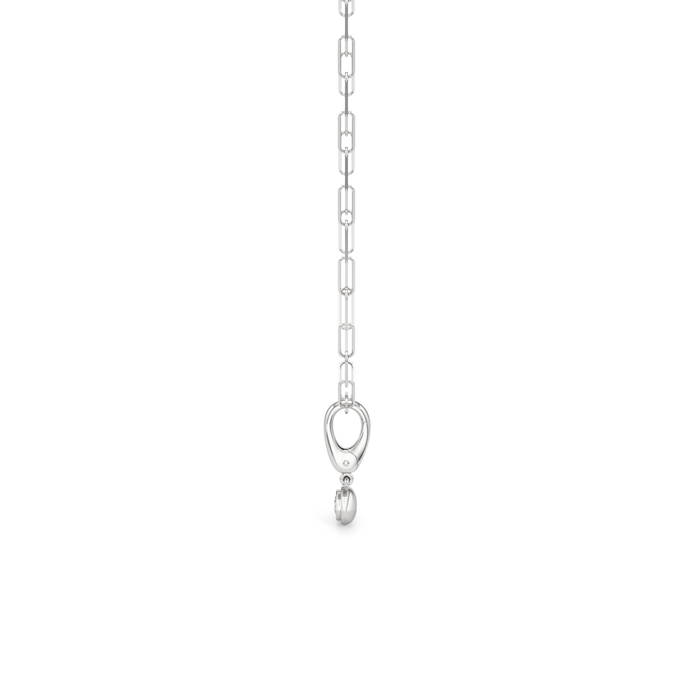 The Siena Chain Necklace + Iris with 14KT White Gold / Lab / 0 Cut Diamond in 14KT White Gold / Lab / 0 view 6

