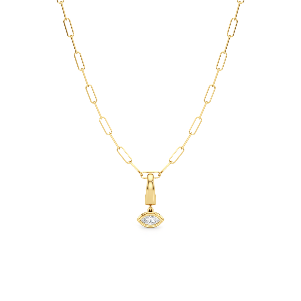 The Siena Chain Necklace + Iris with 14KT Yellow Gold / Lab / 0 Cut Diamond in 14KT Yellow Gold / Lab / 0 view 1
