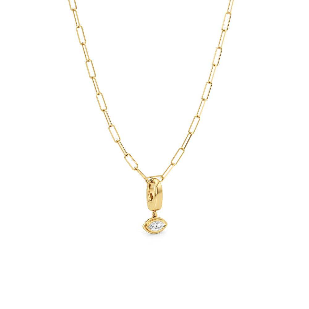 The Siena Chain Necklace + Iris with 14KT Yellow Gold / Lab / 0 Cut Diamond in 14KT Yellow Gold / Lab / 0 view 5
