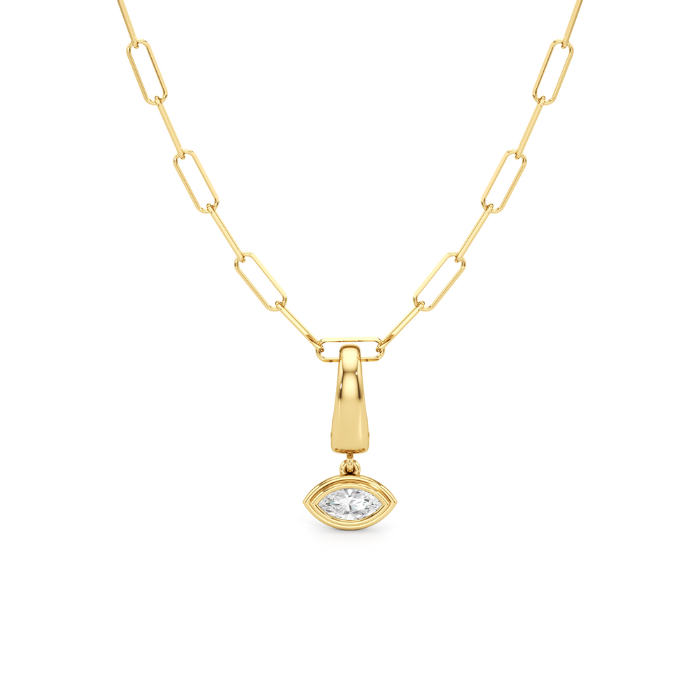 The Siena Chain Necklace + Iris with 14KT Yellow Gold / Lab / 0 Cut Diamond in 14KT Yellow Gold / Lab / 0 view 4
