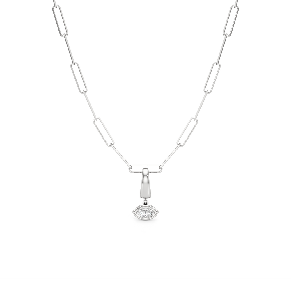 The Lia Chain Necklace + Iris with 14KT White Gold / Lab / 0 Cut Diamond in 14KT White Gold / Lab / 0 view 1
