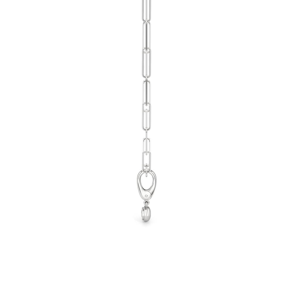 The Lia Chain Necklace + Iris with 14KT White Gold / Lab / 0 Cut Diamond in 14KT White Gold / Lab / 0 view 3
