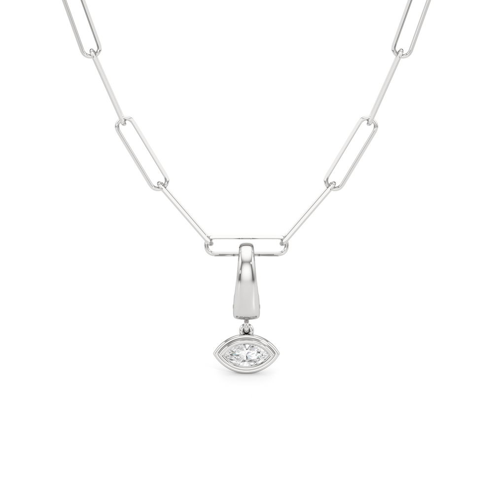 The Lia Chain Necklace + Iris with  Cut Diamond in 14KT  view 1
