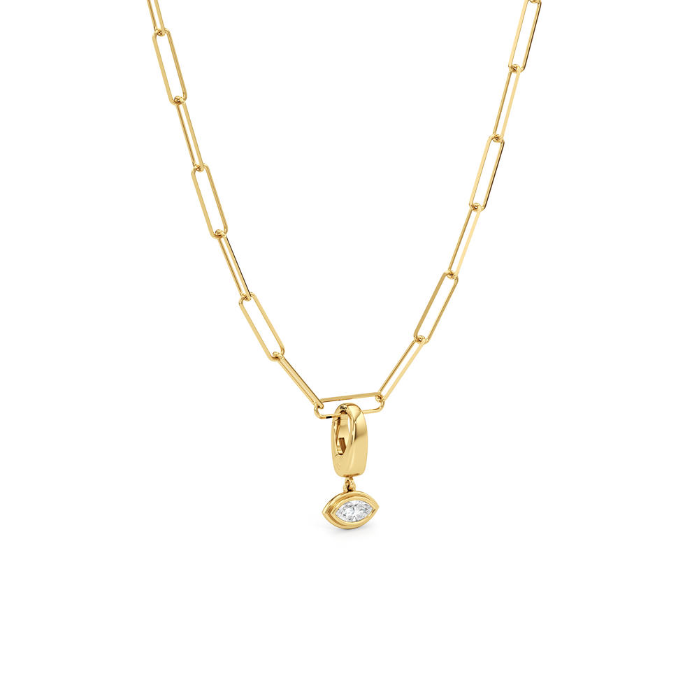 The Lia Chain Necklace + Iris with 14KT Yellow Gold / Lab / 0 Cut Diamond in 14KT Yellow Gold / Lab / 0 view 4
