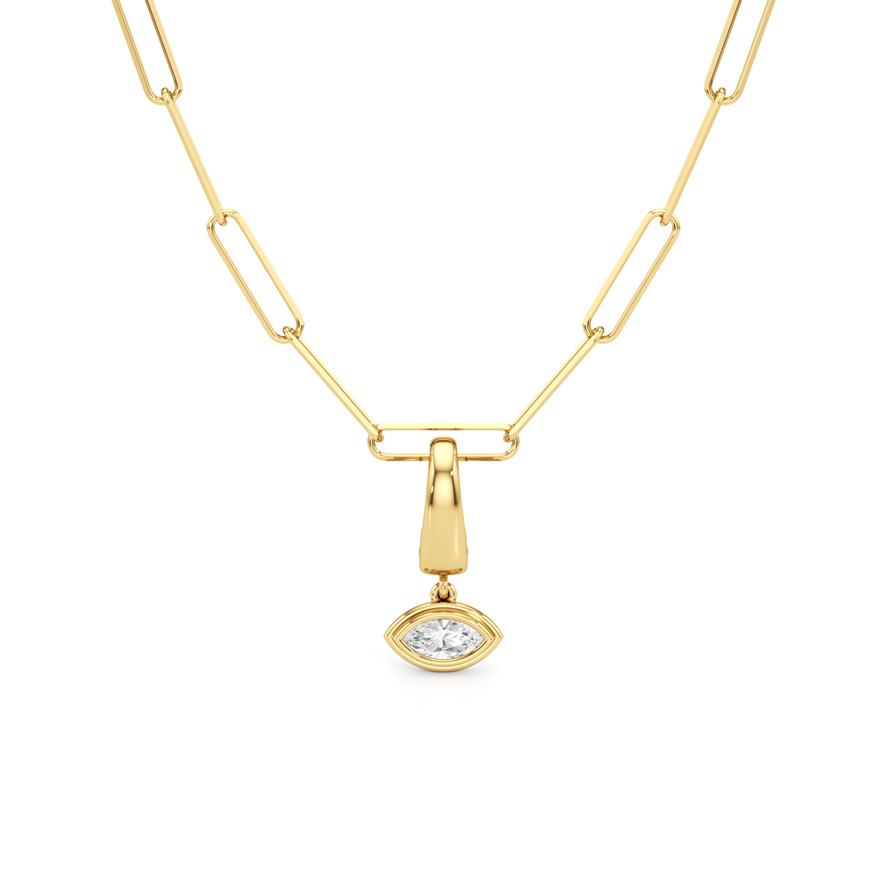 The Lia Chain Necklace + Iris with 14KT Yellow Gold / Lab / 0 Cut Diamond in 14KT Yellow Gold / Lab / 0 view 5
