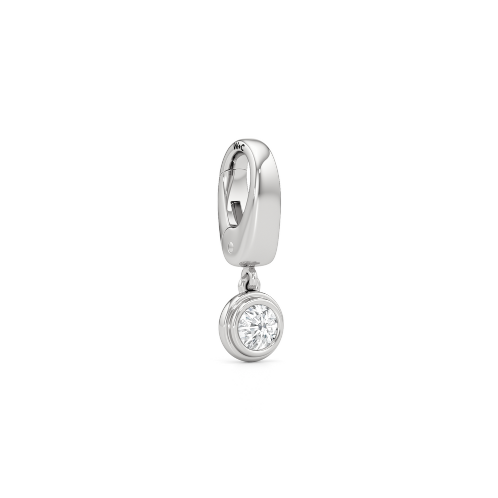 Sol Charm with 14KT White Gold Cut Diamond in 14KT White Gold view 2
