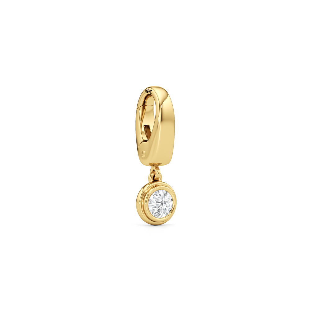 Sol Charm with 14KT Yellow Gold Cut Diamond in 14KT Yellow Gold view 2
