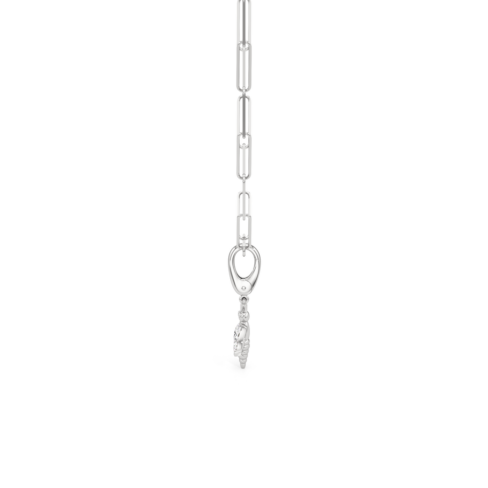 The Lia Chain Necklace  + Melora with 14KT White Gold / Lab / 0 Cut Diamond in 14KT White Gold / Lab / 0 view 6
