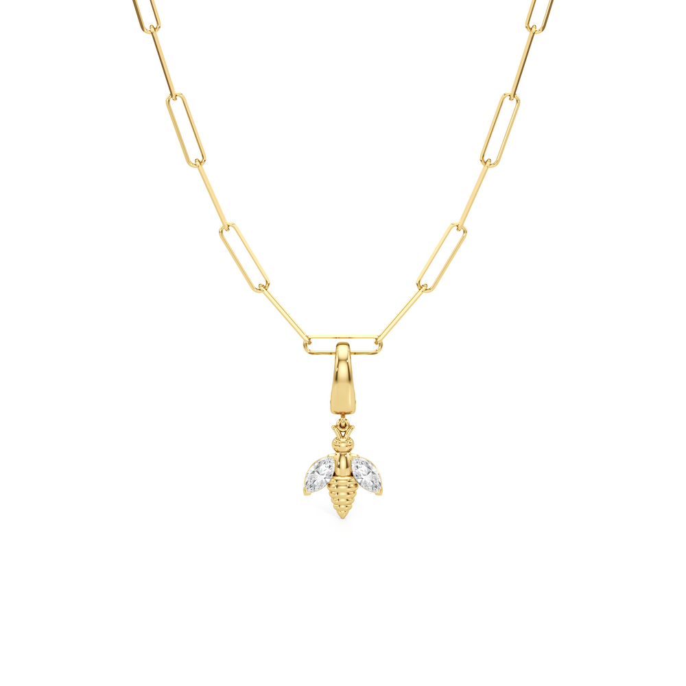 The Lia Chain Necklace  + Melora with 14KT Yellow Gold / Lab / 0 Cut Diamond in 14KT Yellow Gold / Lab / 0 view 1
