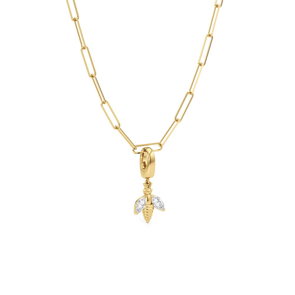 The Lia Chain Necklace  + Melora with 14KT Yellow Gold / Lab / 0 Cut Diamond in 14KT Yellow Gold / Lab / 0 view 5
