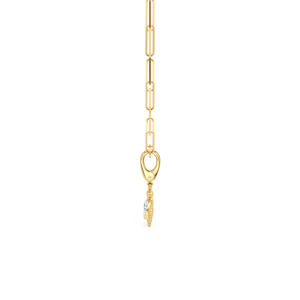 The Lia Chain Necklace  + Melora with 14KT Yellow Gold / Lab / 0 Cut Diamond in 14KT Yellow Gold / Lab / 0 view 6
