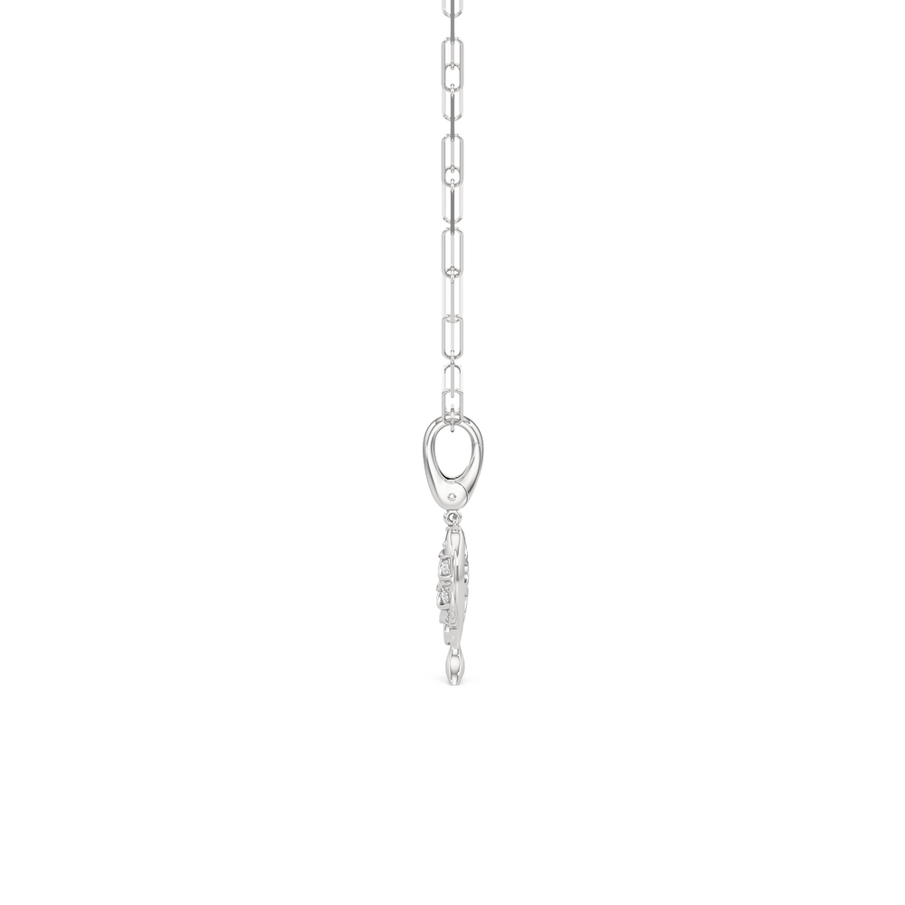 The Siena Chain Necklace + Melora with 14KT White Gold / Lab / 0 Cut Diamond in 14KT White Gold / Lab / 0 view 6
