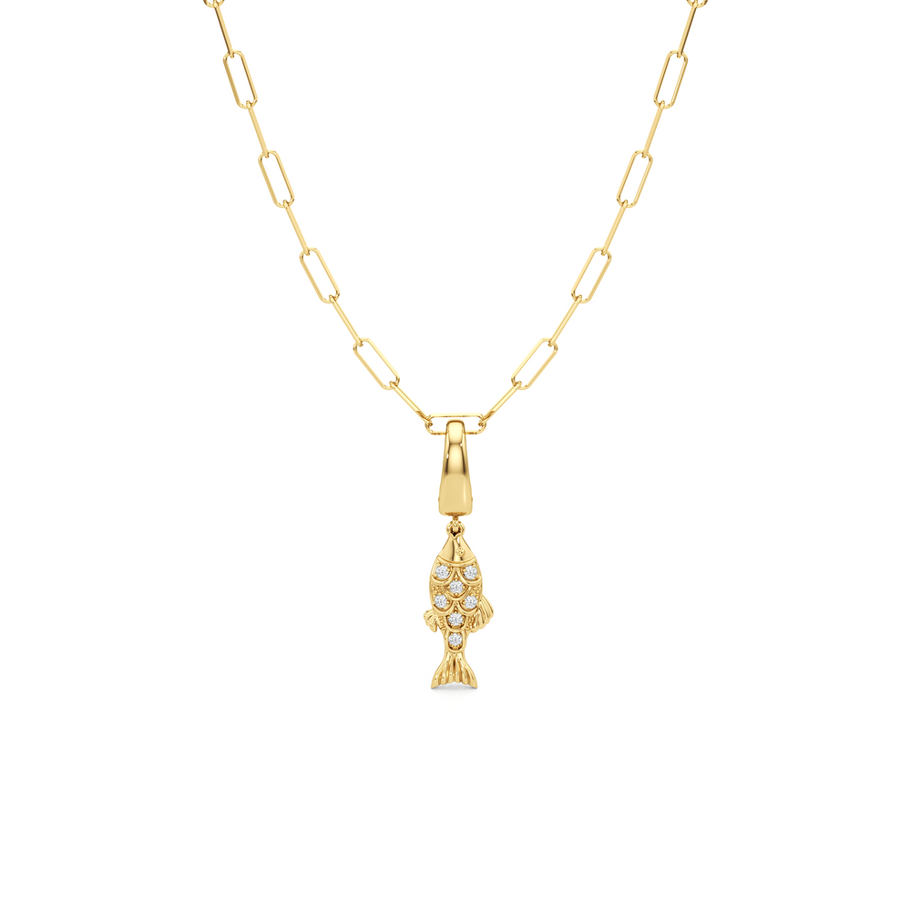 The Siena Chain Necklace + Melora with 14KT Yellow Gold / Lab / 0 Cut Diamond in 14KT Yellow Gold / Lab / 0 view 1
