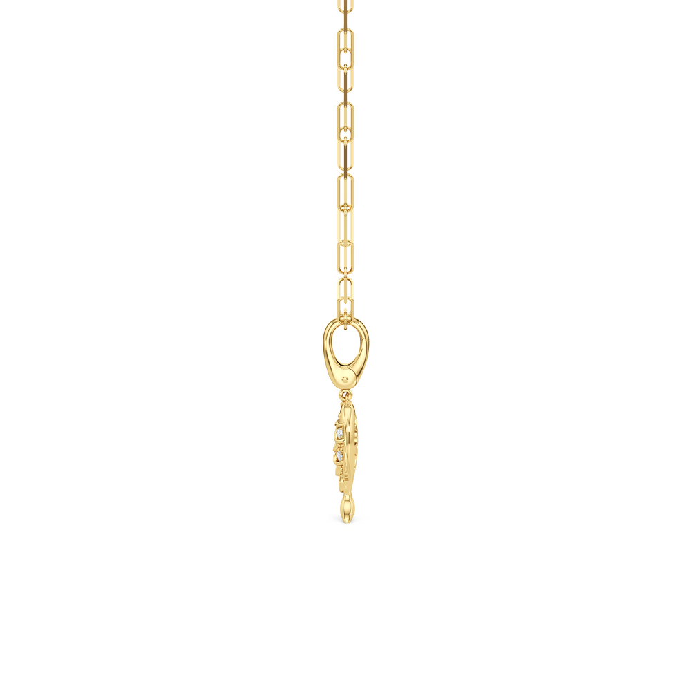 The Siena Chain Necklace + Melora with 14KT Yellow Gold / Lab / 0 Cut Diamond in 14KT Yellow Gold / Lab / 0 view 6
