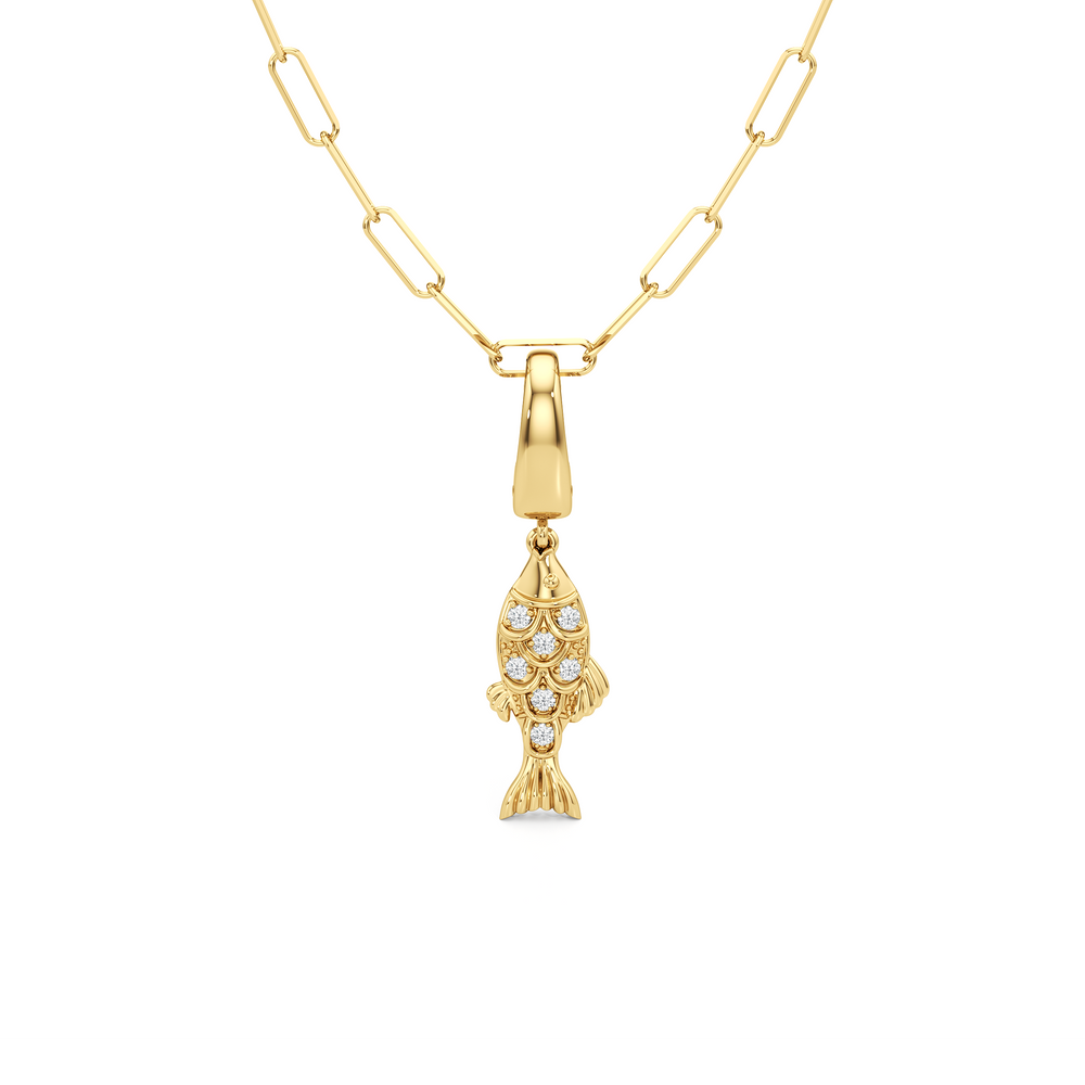 The Siena Chain Necklace + Melora with 14KT Yellow Gold / Lab / 0 Cut Diamond in 14KT Yellow Gold / Lab / 0 view 4
