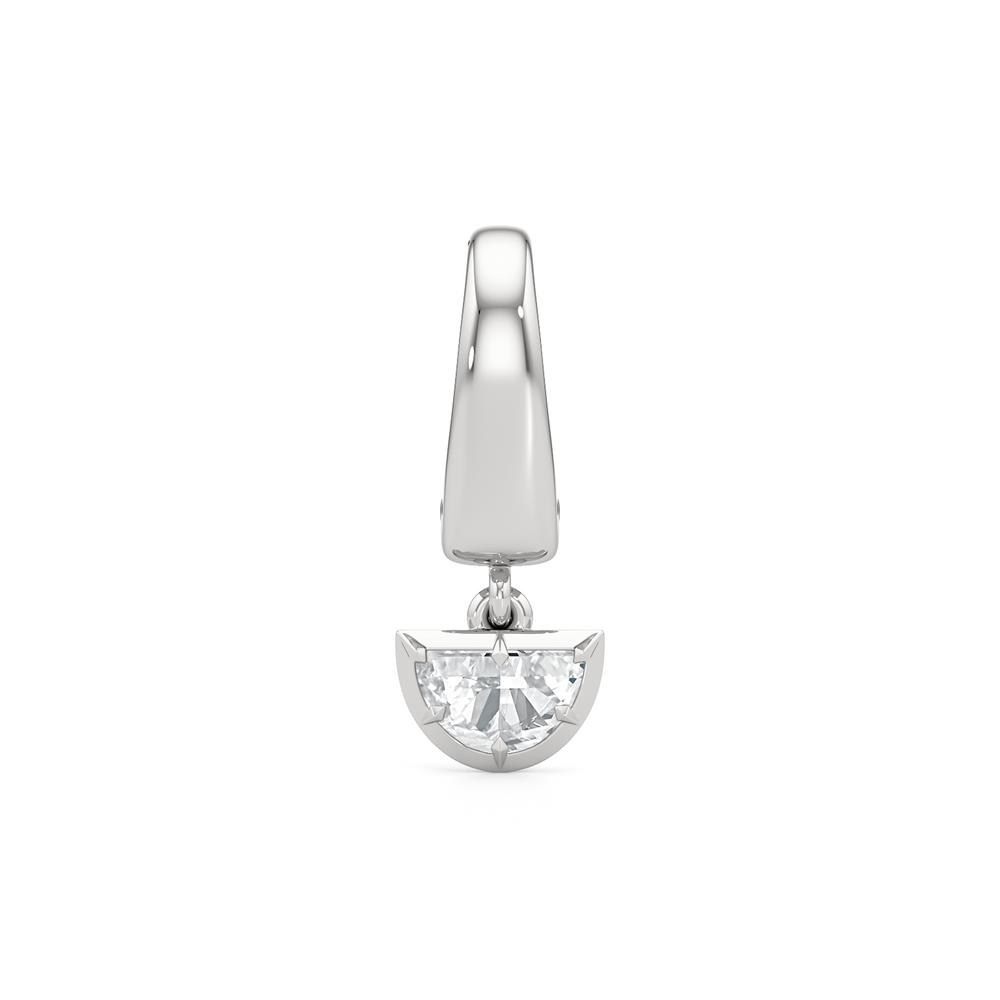 Curve with Lab Cut Diamond in 14KT White Gold view 1
