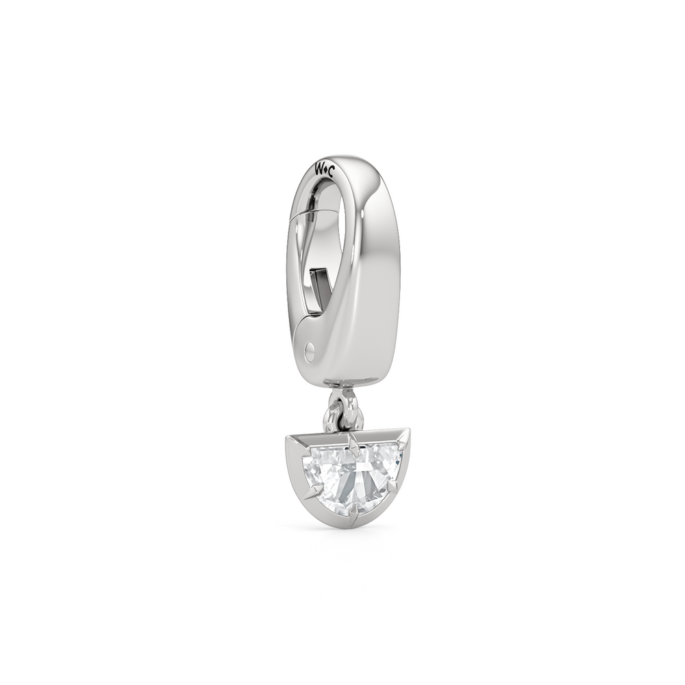 Curve with Lab Cut Diamond in 14KT White Gold view 2

