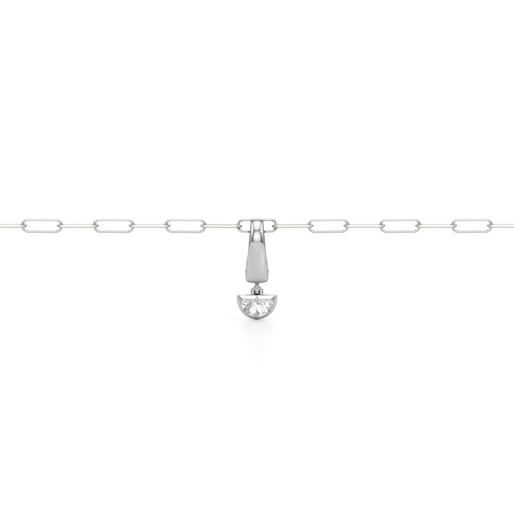 The Trace Chain Bracelet + Curve with Lab Cut Diamond in 14KT White Gold view 4
