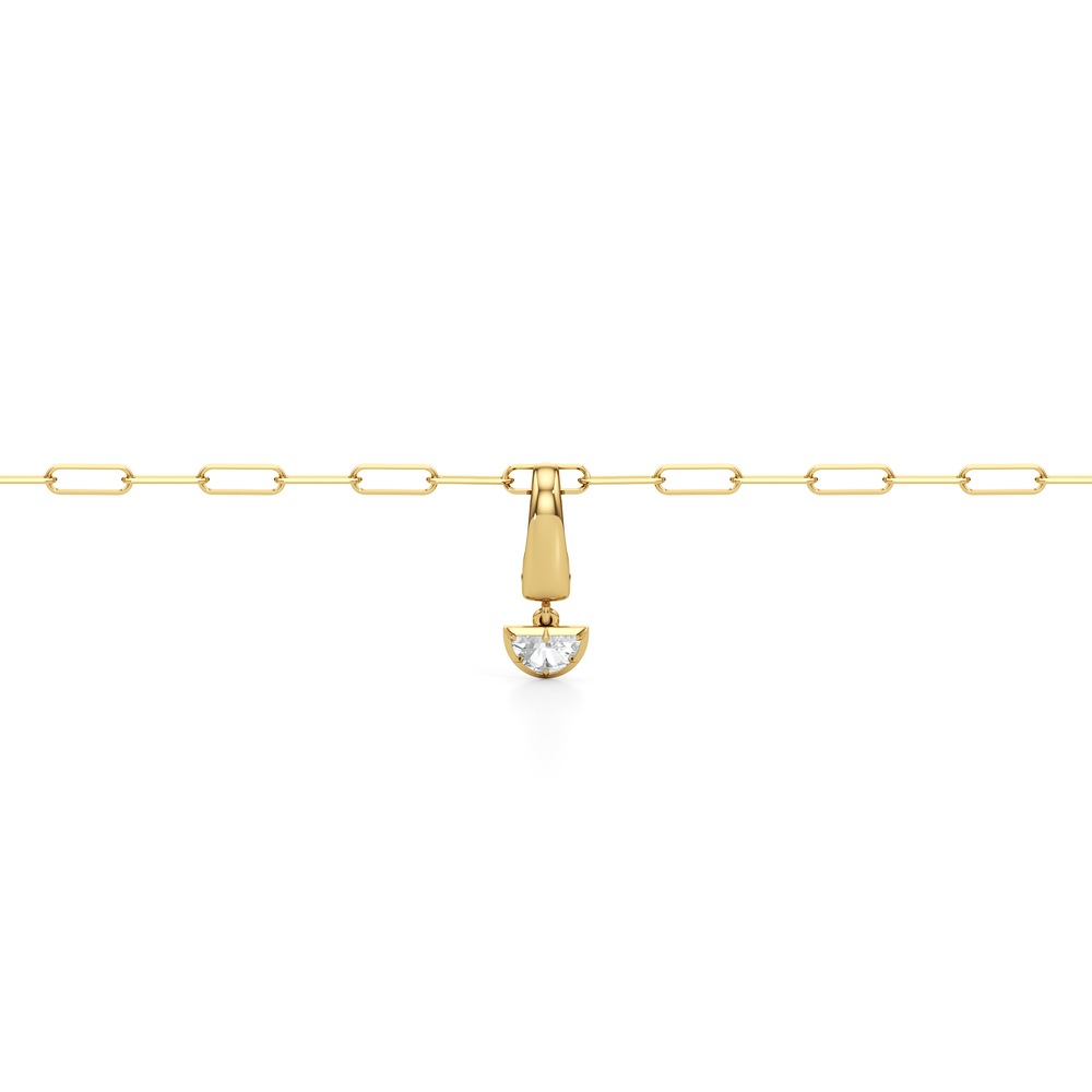 The Trace Chain Bracelet + Curve with Lab Cut Diamond in 14KT Yellow Gold view 4
